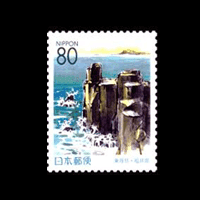 東尋坊と越前ガニ切手