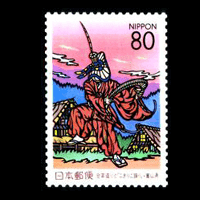 合掌造りとこきりこ踊り切手